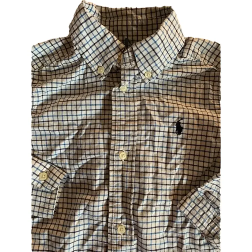 Ralph Lauren Blue White Long Sleeve Button Down Shirt Size 3T
